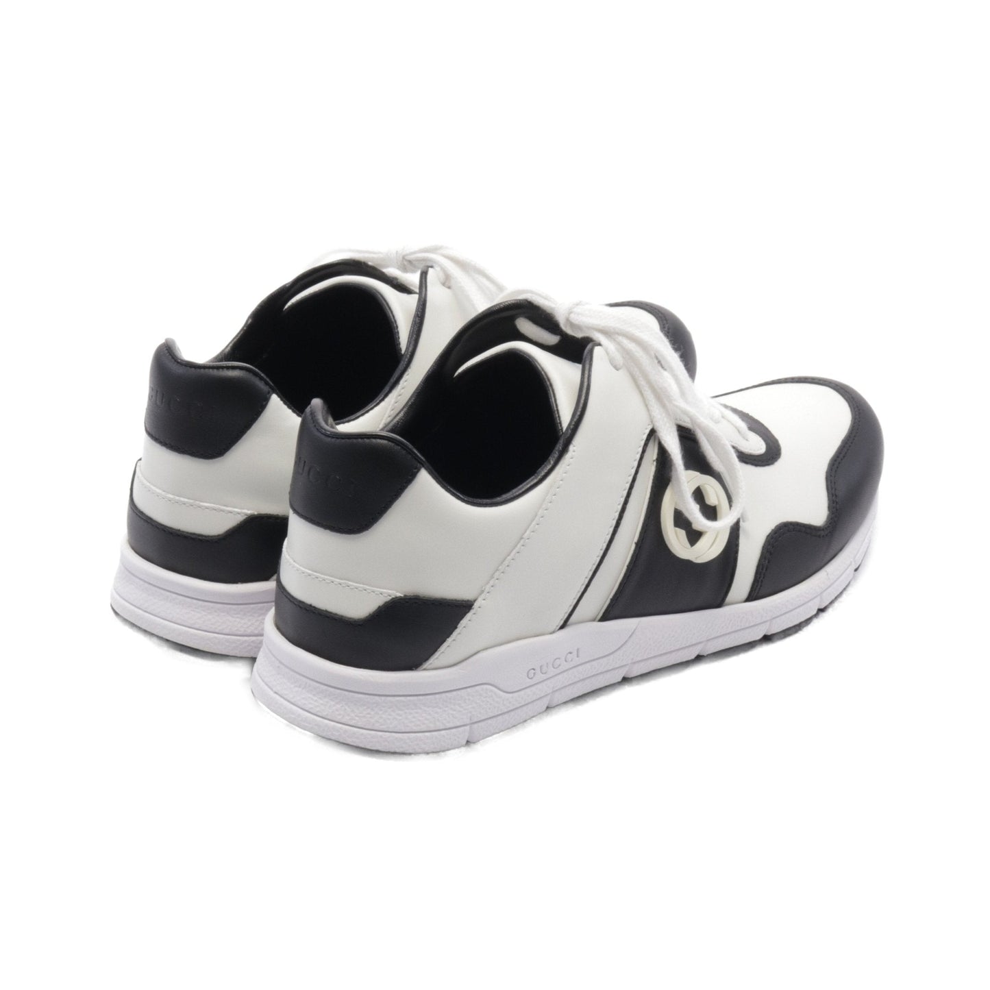 Luxury Gucci Trending 2025 Interlocking G Sneakers Leather Off white Black