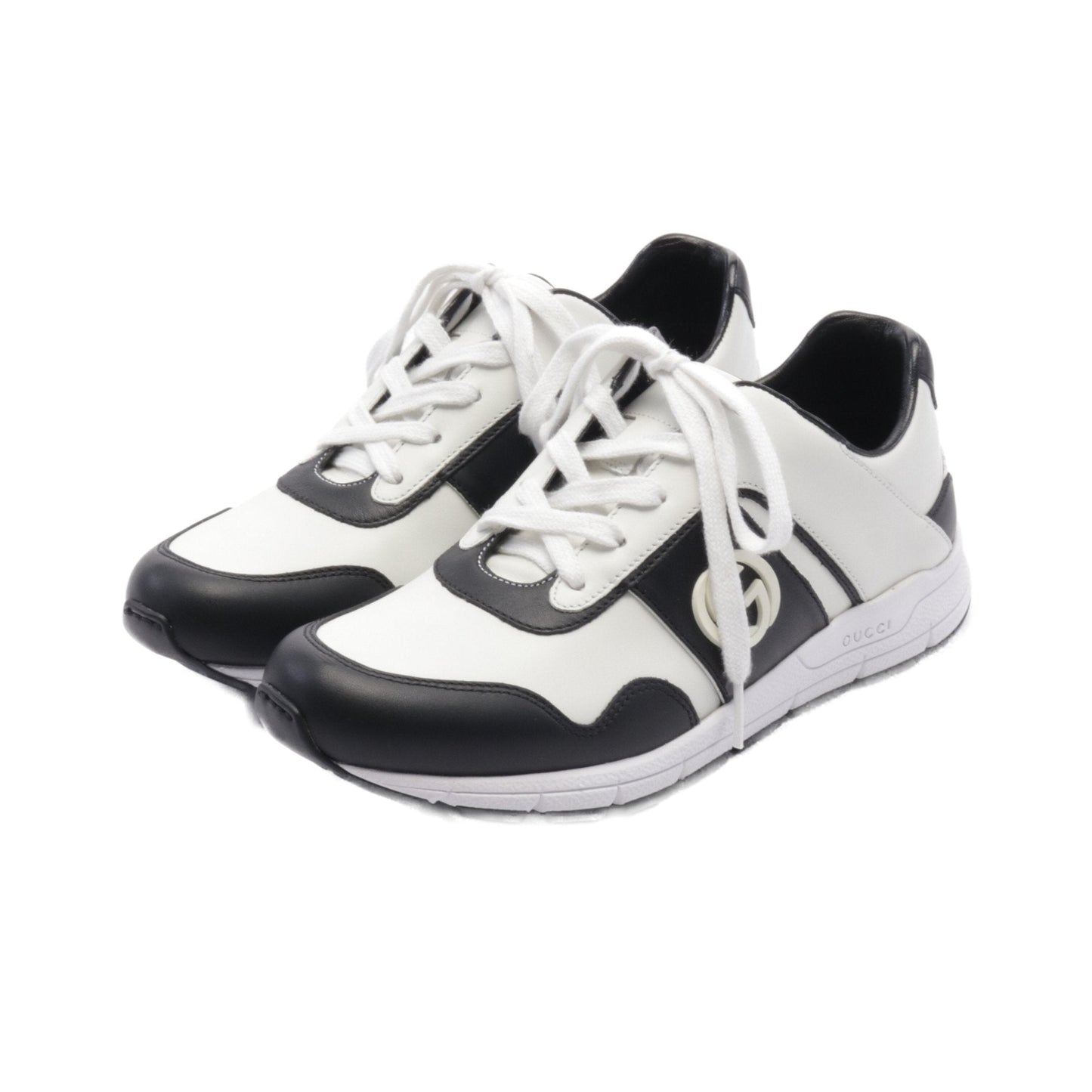 Luxury Gucci Trending 2025 Interlocking G Sneakers Leather Off white Black