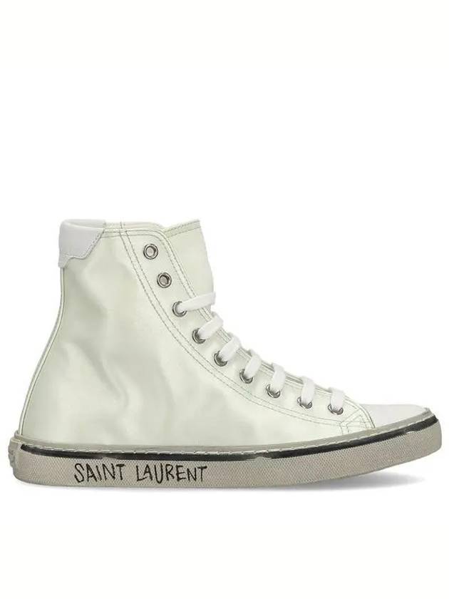 Luxury Saint Laurent Malibu High Top Sneakers White