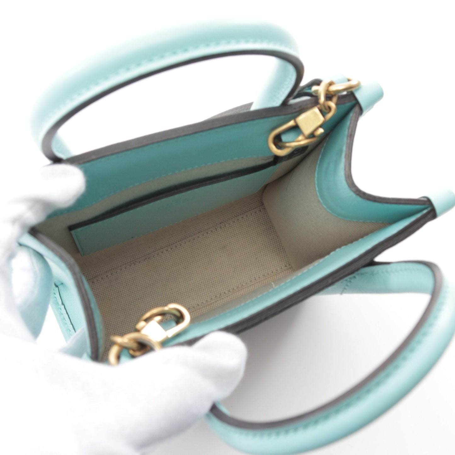 Luxury Gucci Trending 2025 Interlocking G Mini tote bag Handbag PVC Leather Beige Turquoise blue Multicolor 2WAY