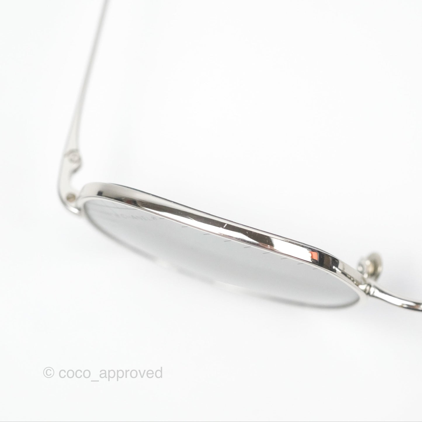 Chanel Gradient Lenses Square Sunglasses Silver Tone