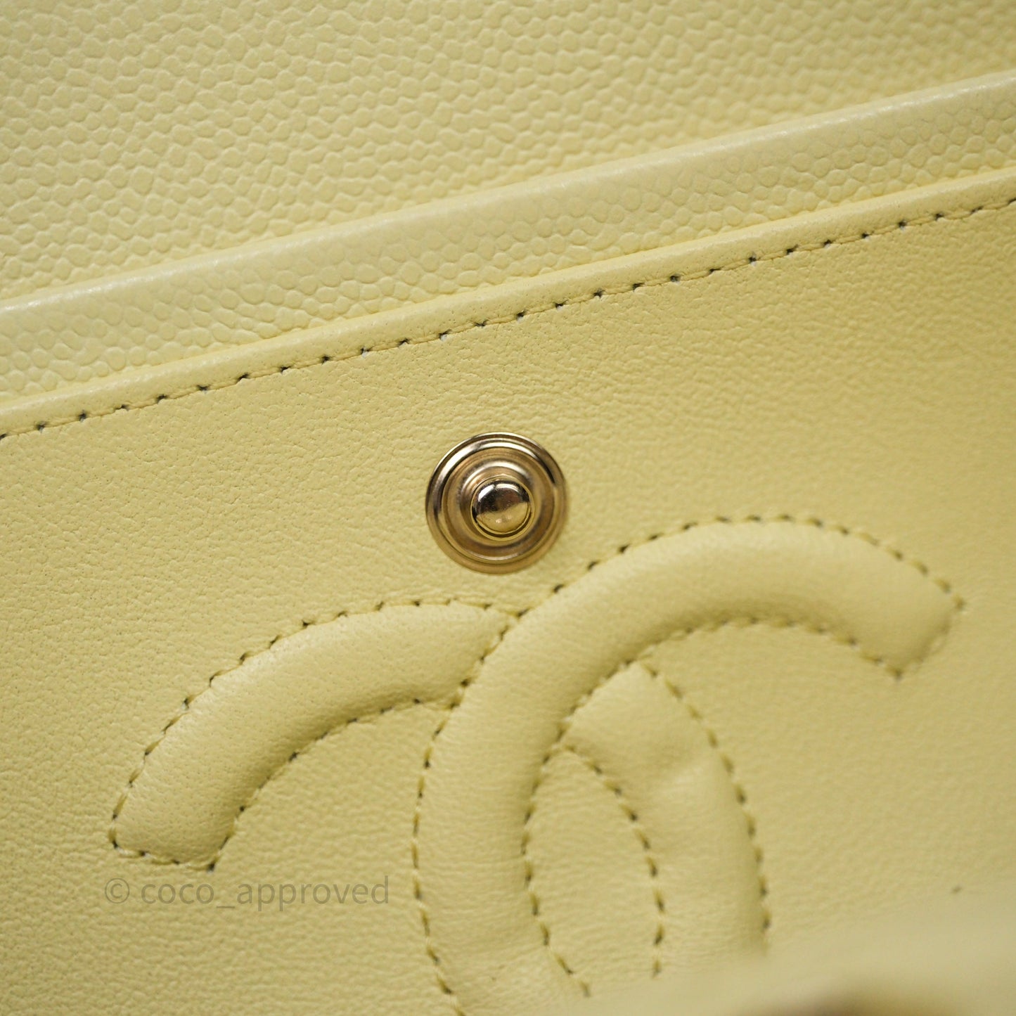 Chanel Small Classic Quilted Flap Yellow Caviar Gold Hardware