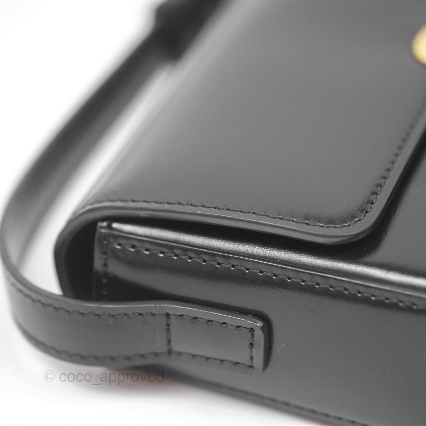 Celine Triomphe Shoulder Bag Black Calfskin