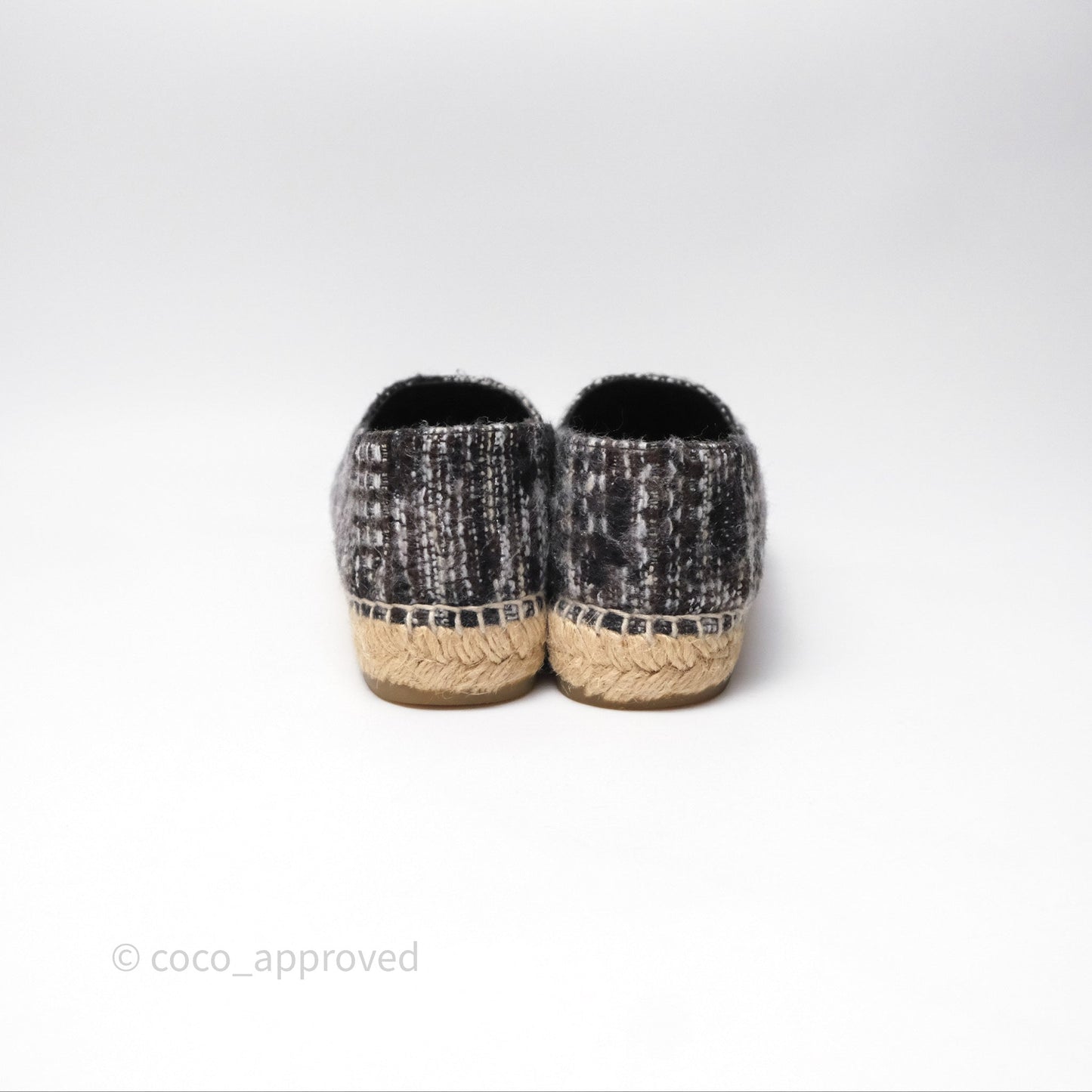 Chanel Espadrille Black Tweed Size 38