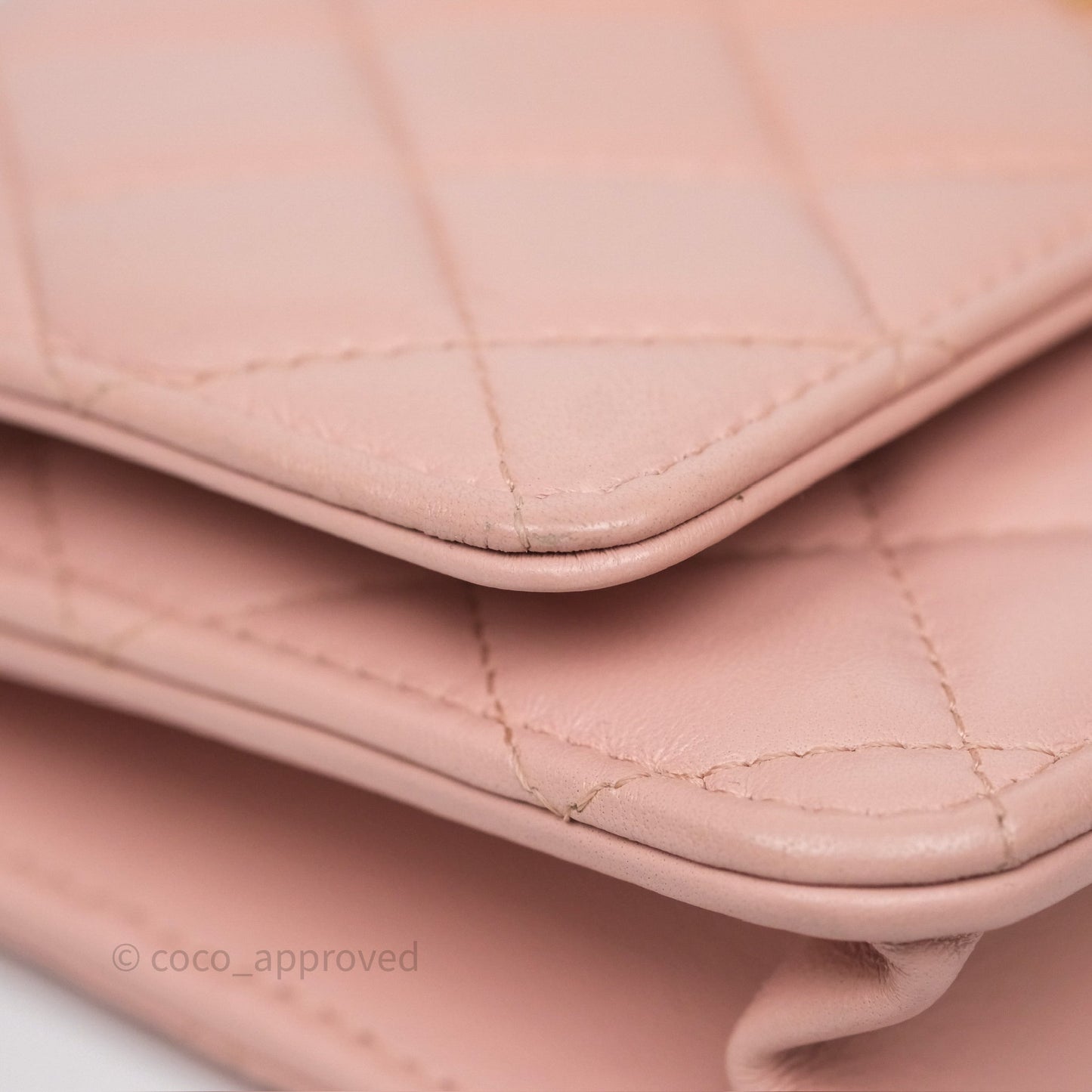 Chanel Camellia Crush Wallet on Chain WOC Pink Lambskin Aged Gold Hardware