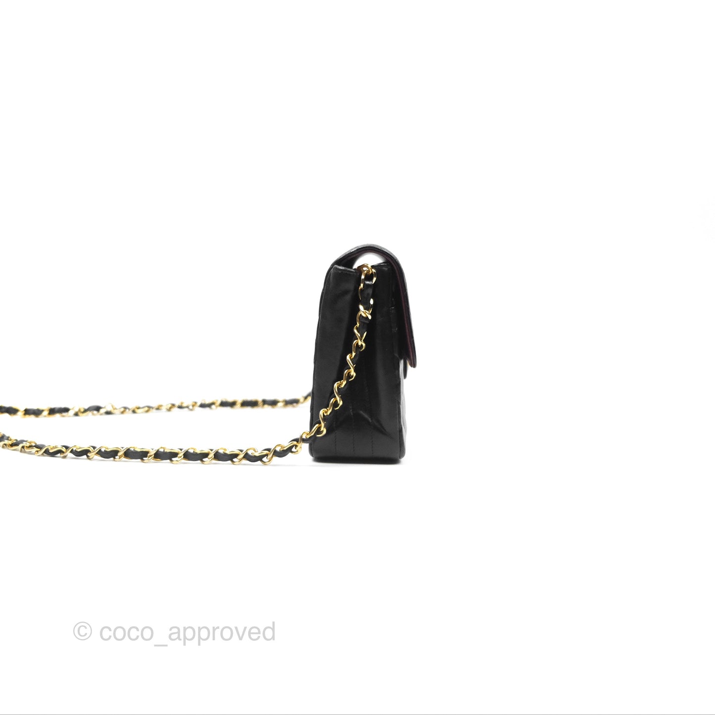 Chanel Vintage Mini Circled CC Flap Bag Black Lambskin 24K Gold Hardware