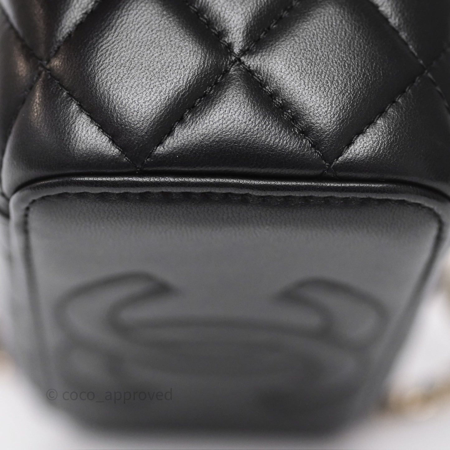 Chanel Crystals Top Handle Vanity Rectangular Black Lambskin Gold Hardware