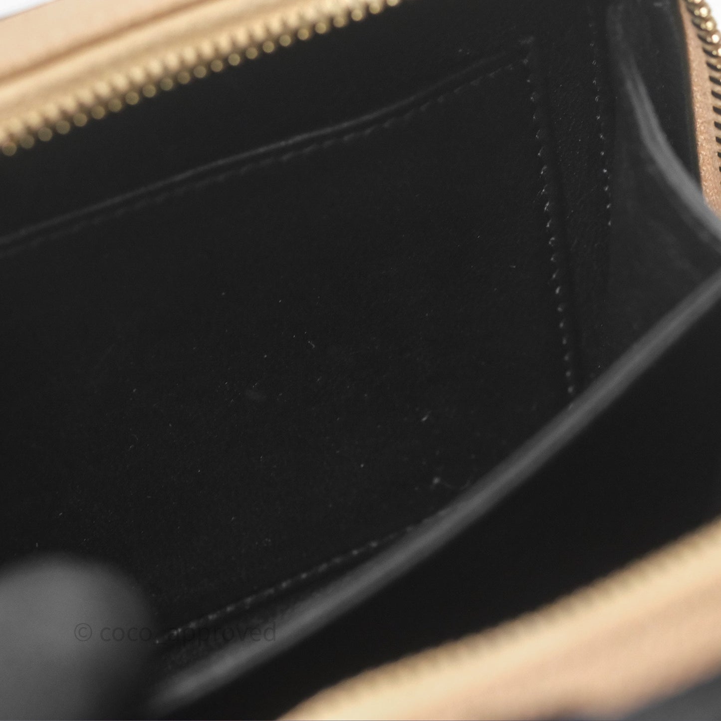Chanel Quilted Small CC Filigree Vanity Case Beige Black Caviar Gold Hardware