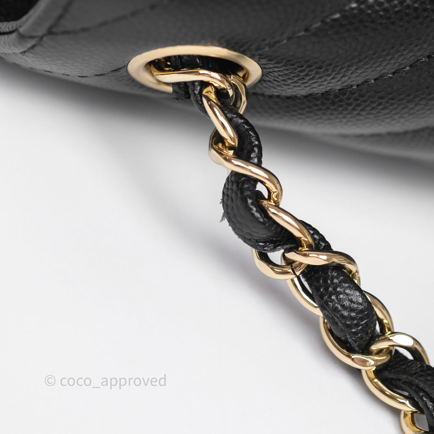 Chanel Mini Rectangular Chevron Black Caviar Gold Hardware