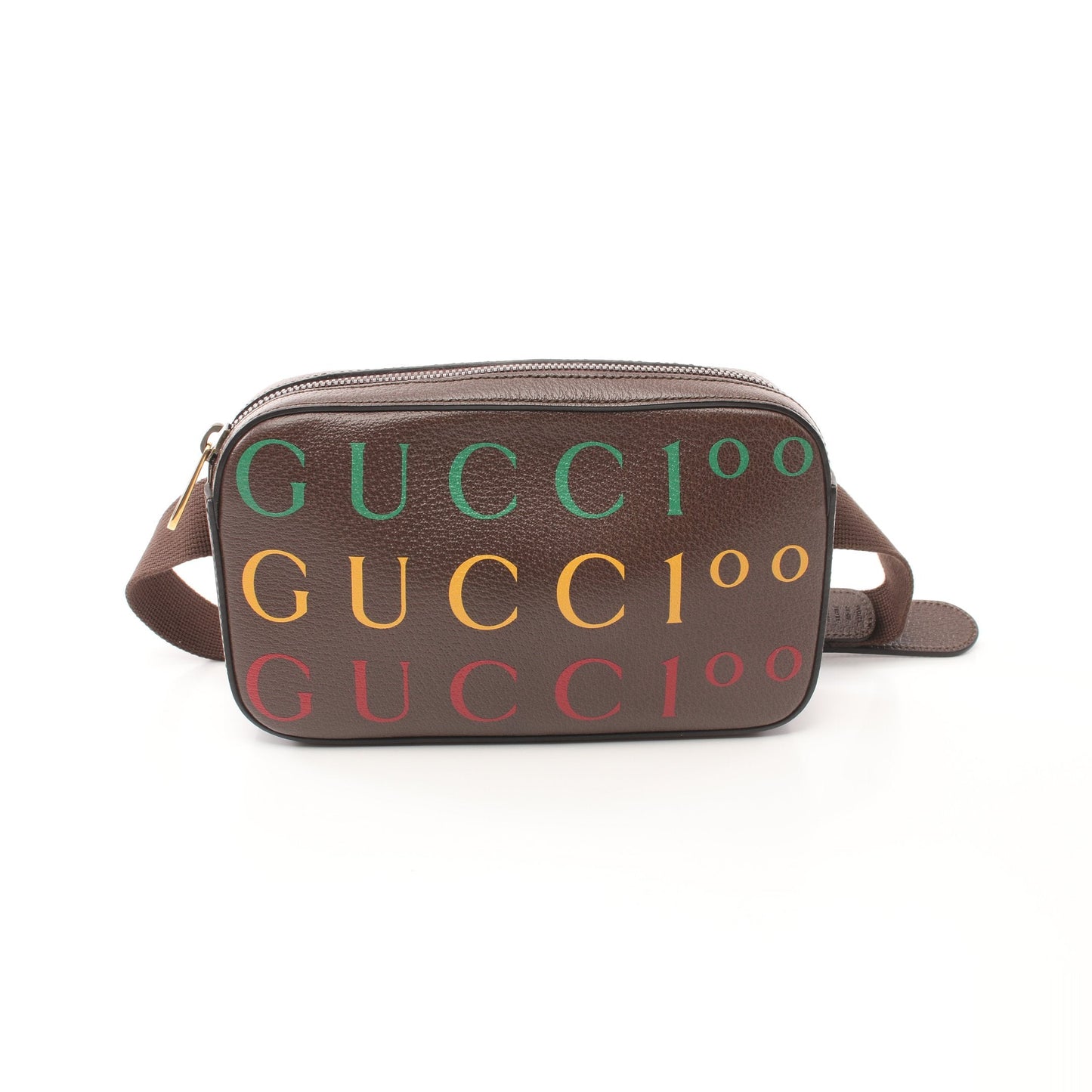 Luxury Gucci Trending 2025 Bum bag Belt bag Body bag Leather Dark brown Multicolor 100th Anniversary
