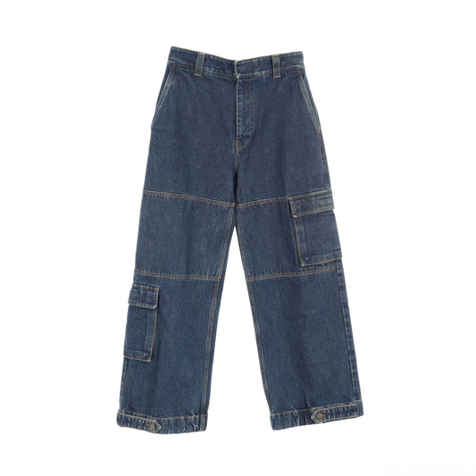 Luxury Gucci Trending 2025 Denim pants Wide pants Cotton Indigo blue 24SS