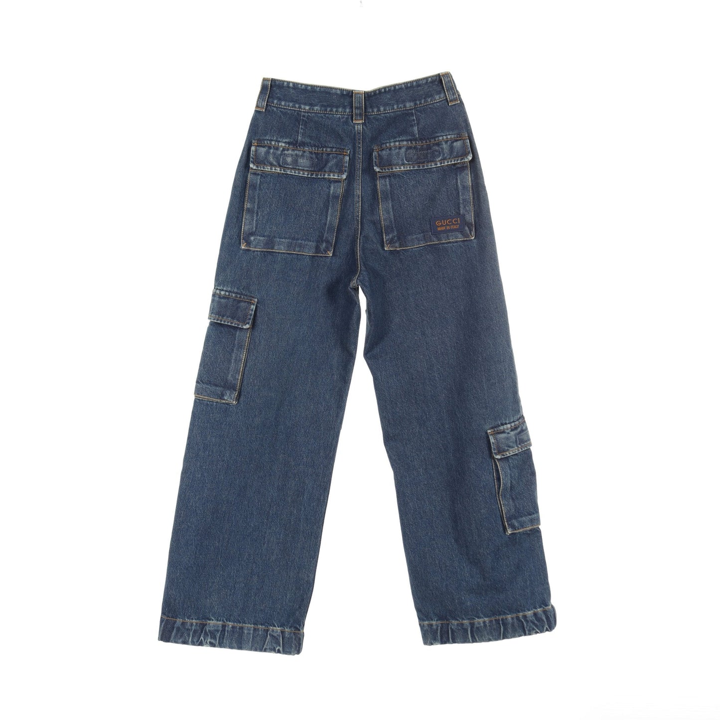 Luxury Gucci Trending 2025 Denim pants Wide pants Cotton Indigo blue 24SS