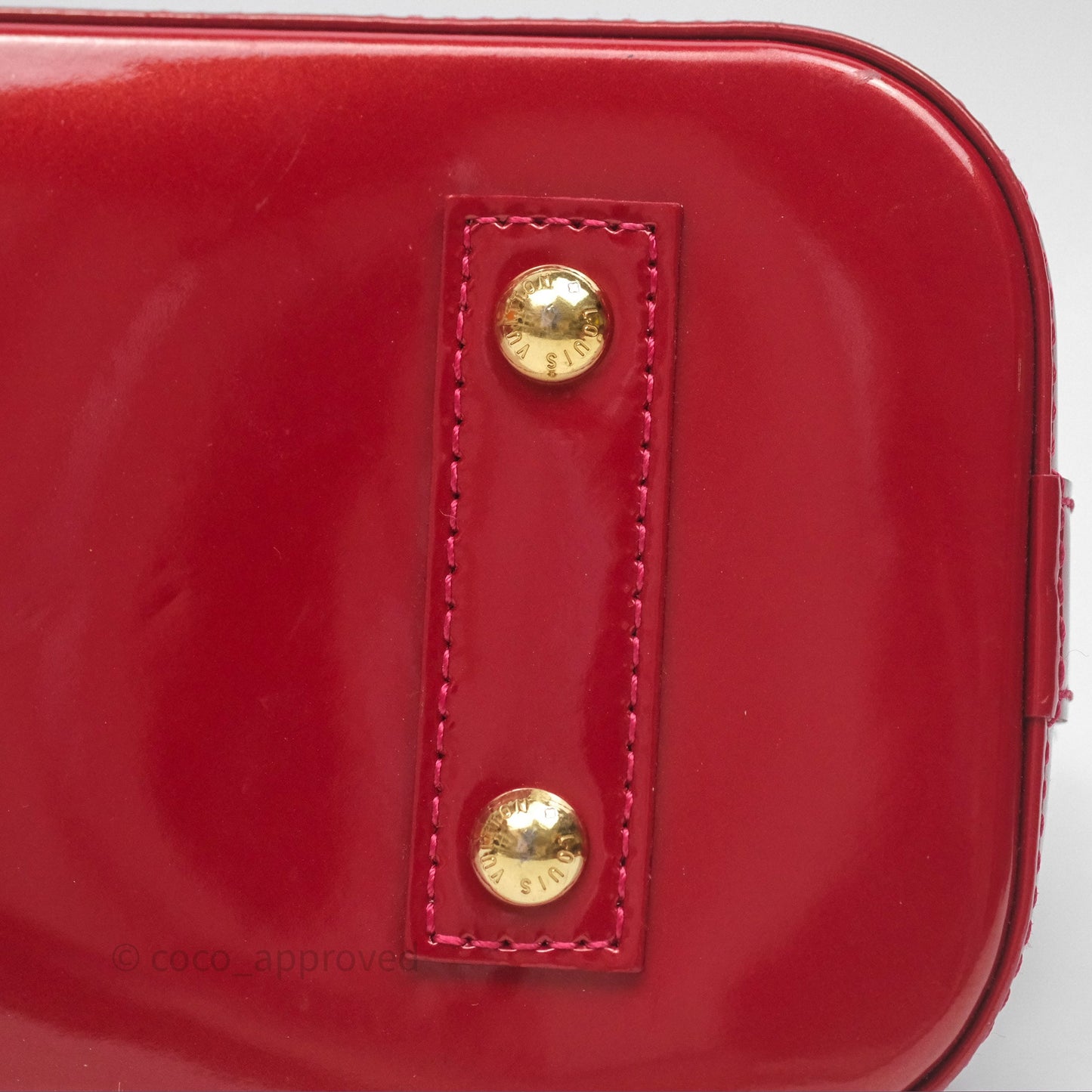 Louis Vuitton Alma BB Red Patent Gold Hardware