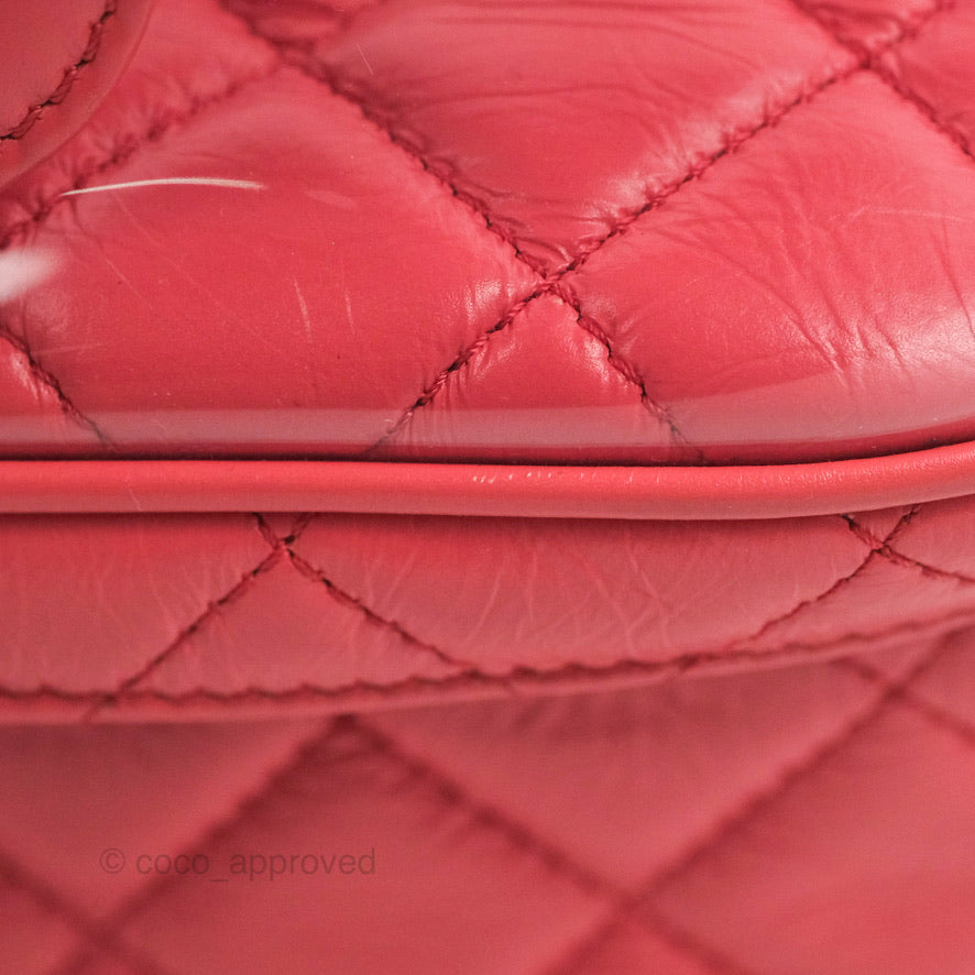 Chanel Aquarium PVC Coral Pink Crumpled Calfskin Silver Hardware