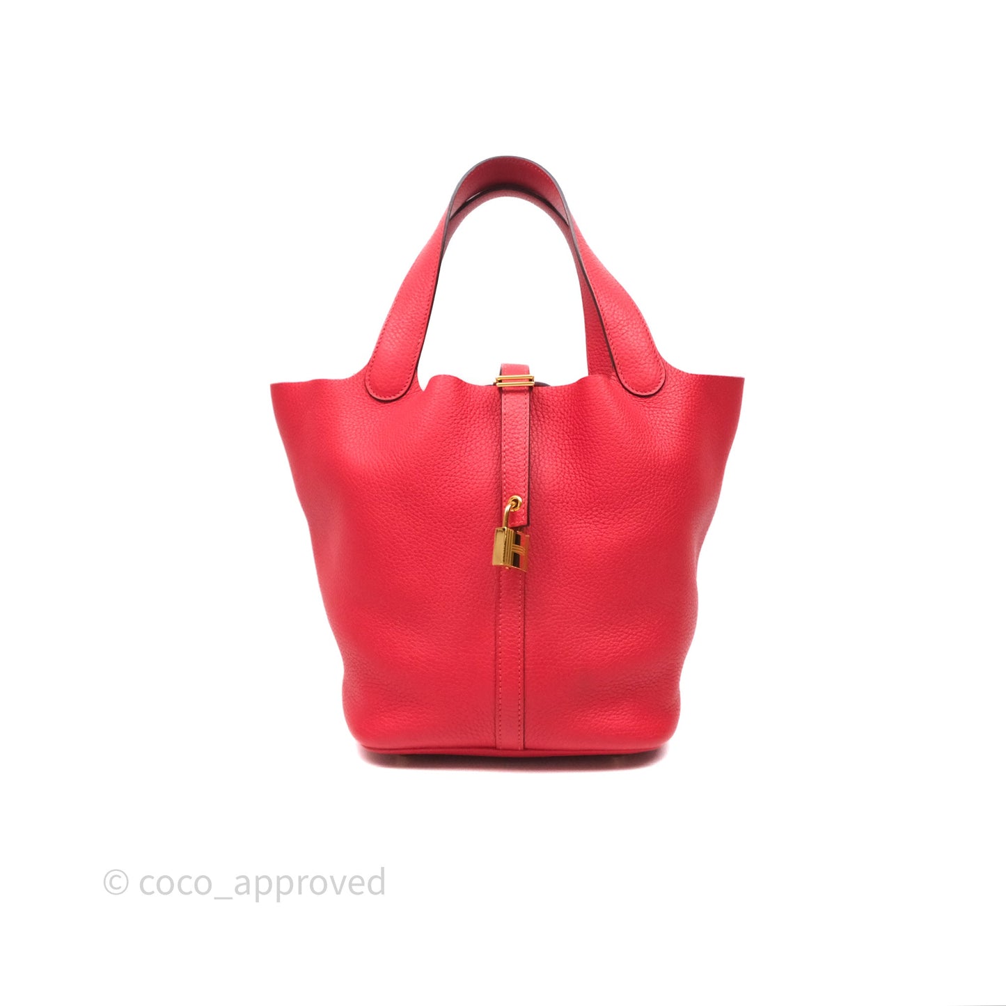 Hermès Picotin 22 Rouge Tomate S5 Clemence Gold Hardware