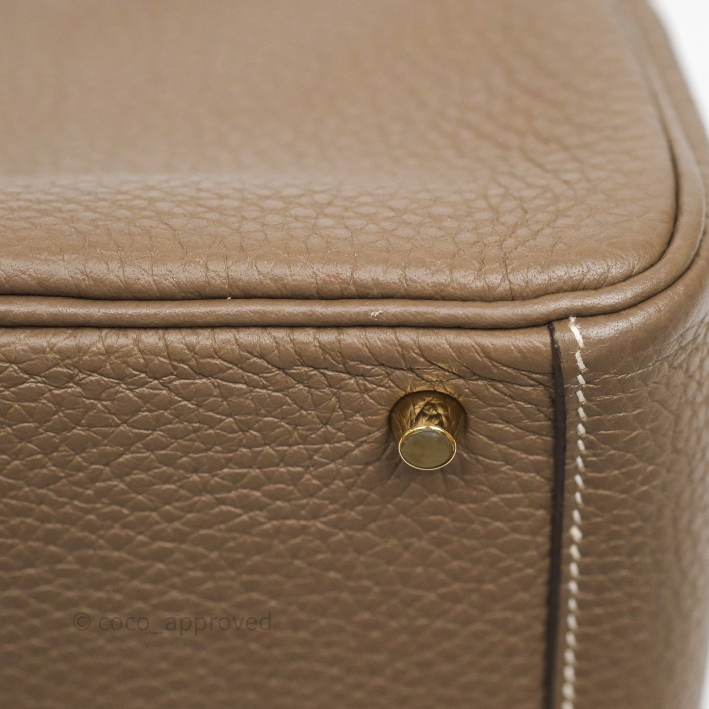 Hermès Mini Lindy 20 Etoupe 18 Clemence Gold Hardware