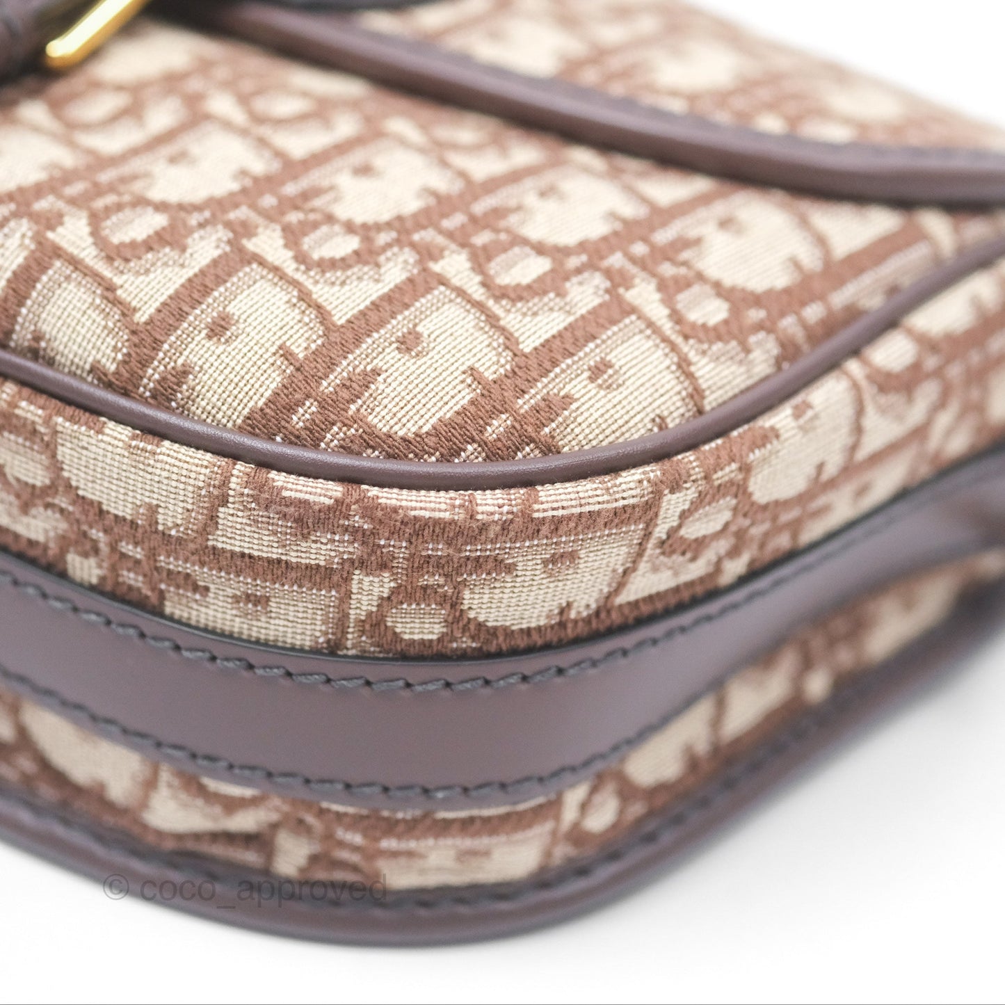 Dior Medium Bobby Bag Brown Oblique Jacquard Canvas Gold Hardware