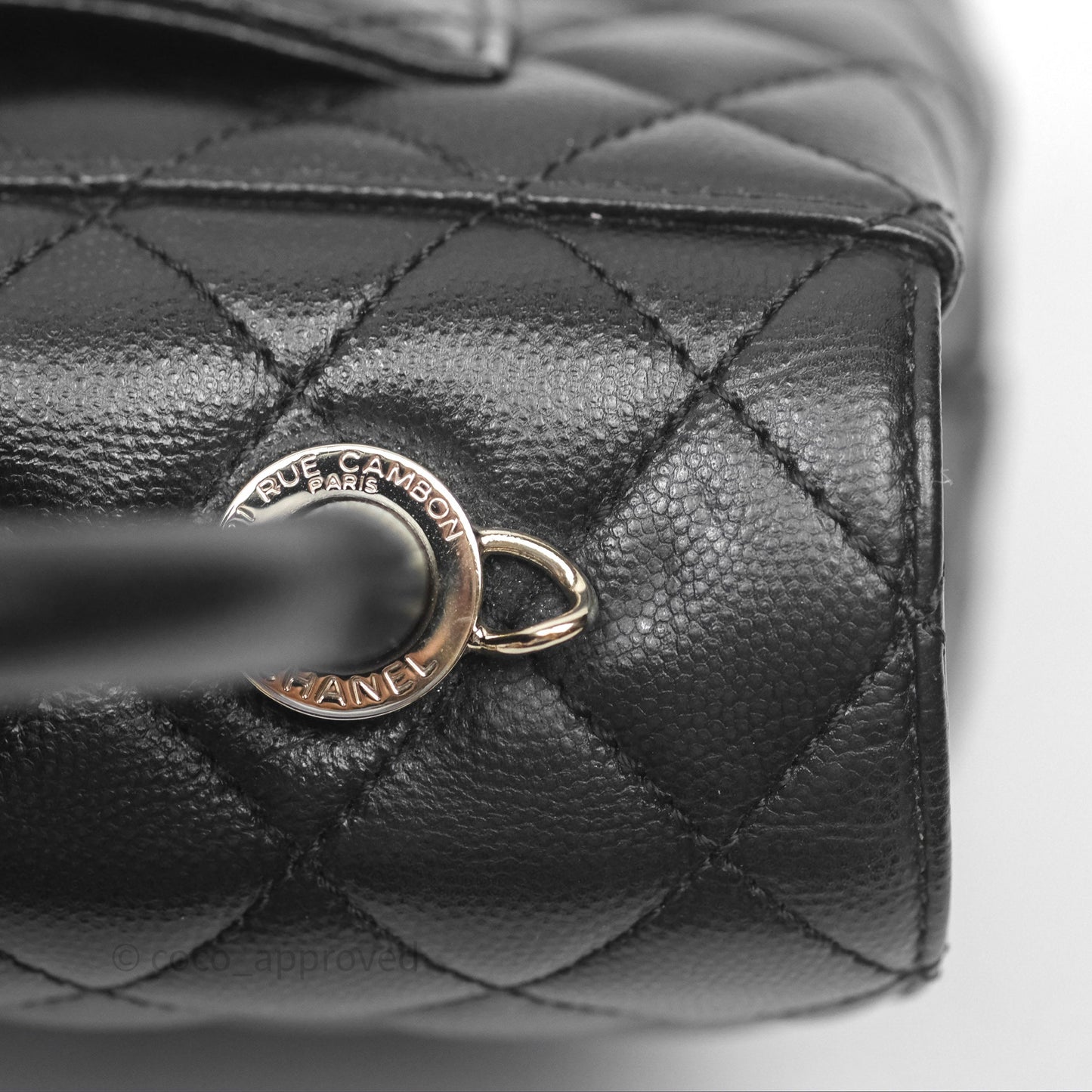 Chanel Small Coco Handle Quilted Black Caviar Gold Hardware