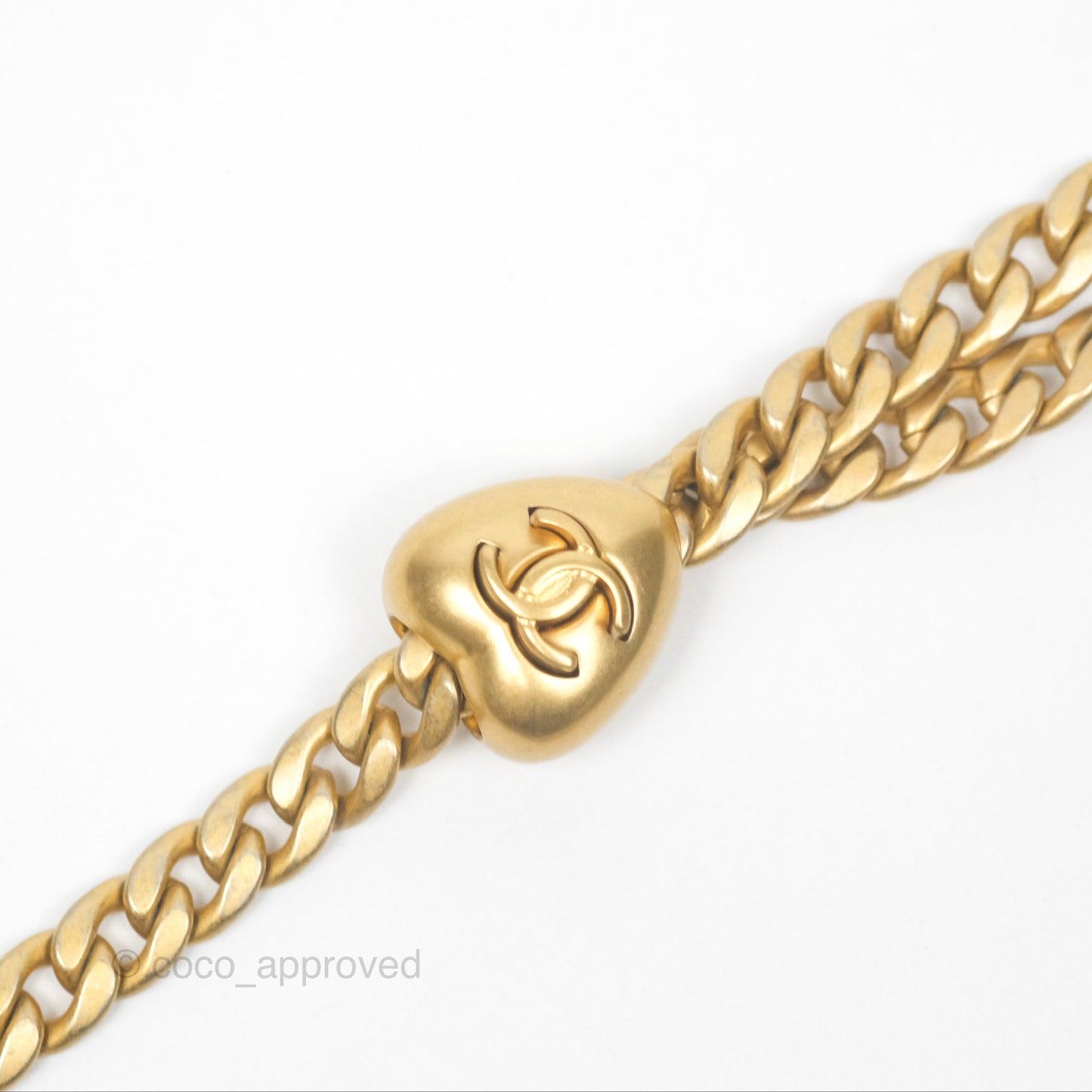Chanel Large Flap Bag Heart Adjustable Chain Black Caviar Aged Gold Hardware
