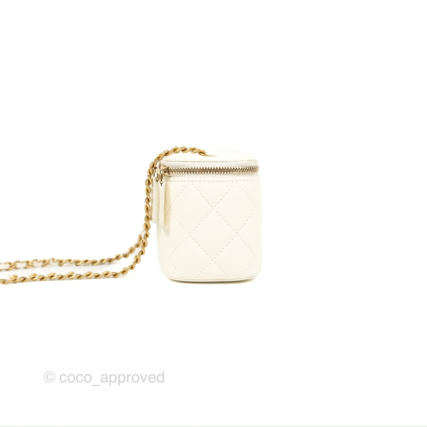 Chanel Mini Pearl Crush Vanity With Chain White Gold Hardware