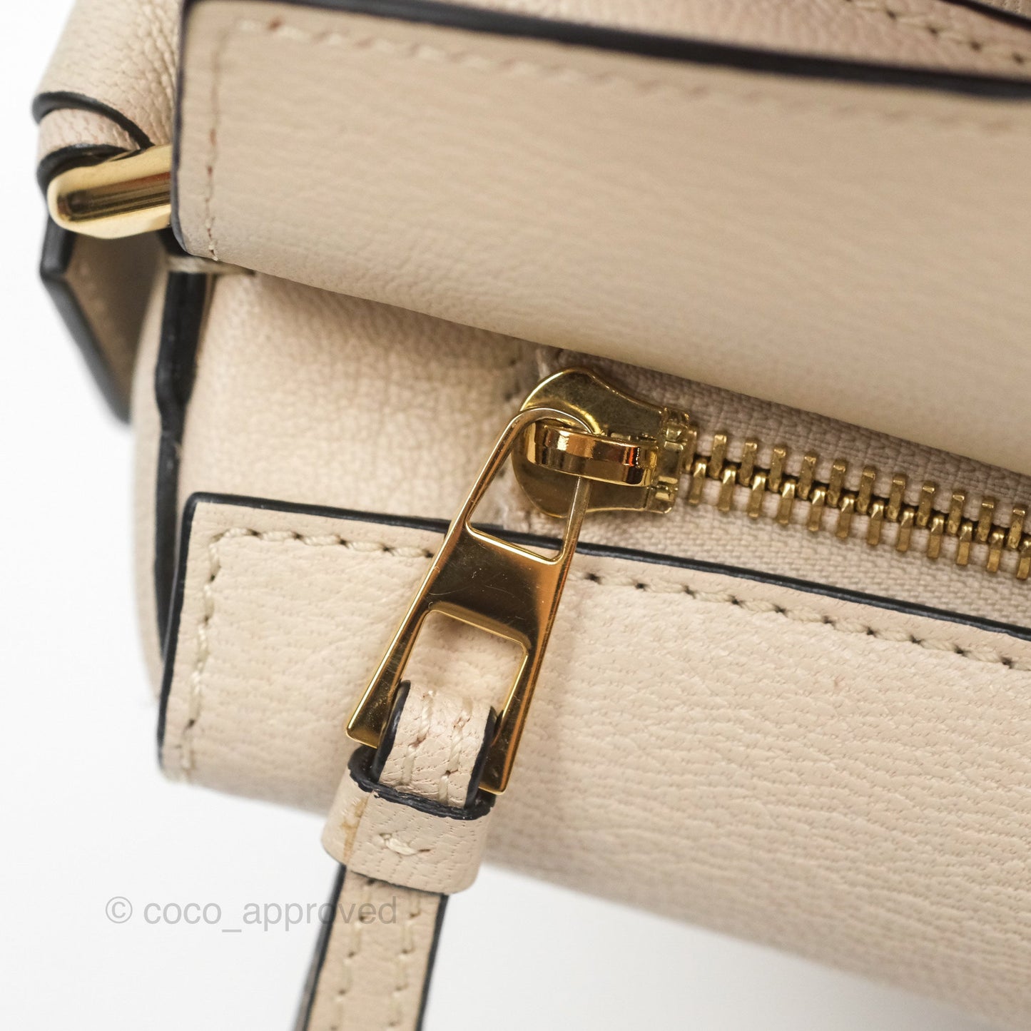 Loewe Small Puzzle Bag Beige Calfskin Gold Hardware