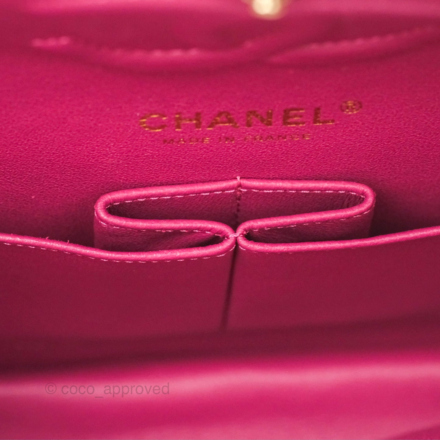 Chanel Medium Classic Flap Chevron Dark Plum Pink Lambskin Gold Hardware