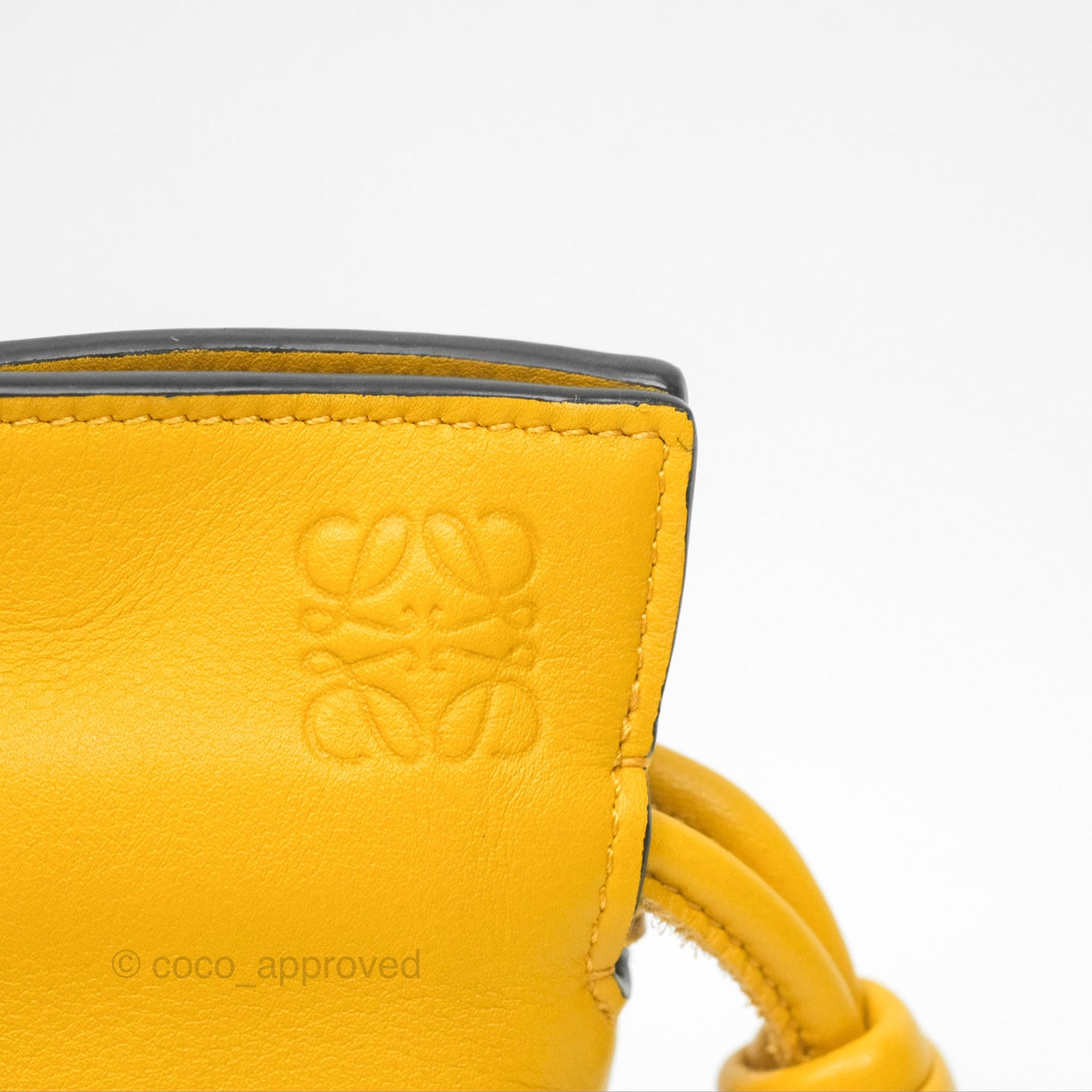 Loewe Nano Flamenco Clutch with Chain Mustard Calfskin