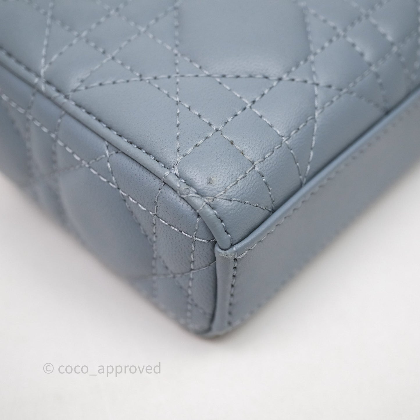 Christian Dior Micro Lady D-Joy Bag Blue Cannage Lambskin Light Gold Hardware