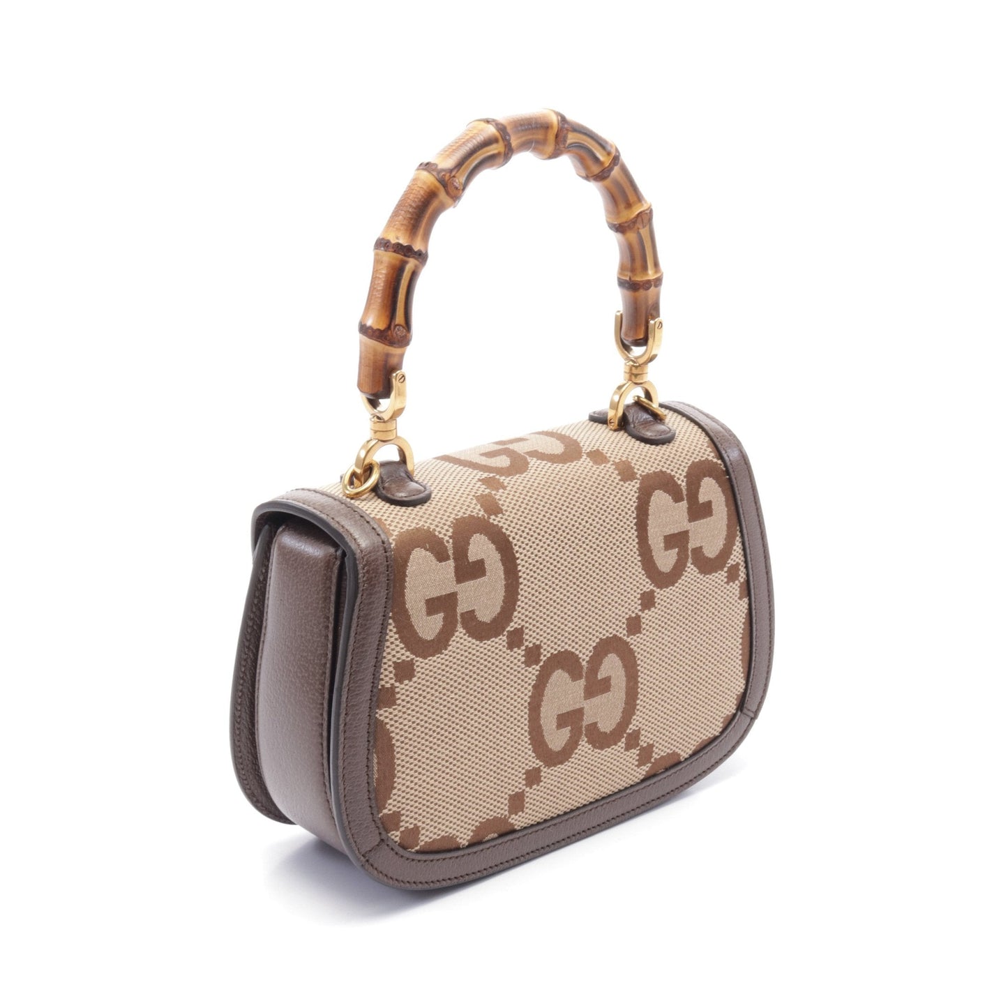 Luxury Gucci Trending 2025 Bamboo 1947 Jumbo GG Handbag Canvas Leather Beige Brown 2WAY