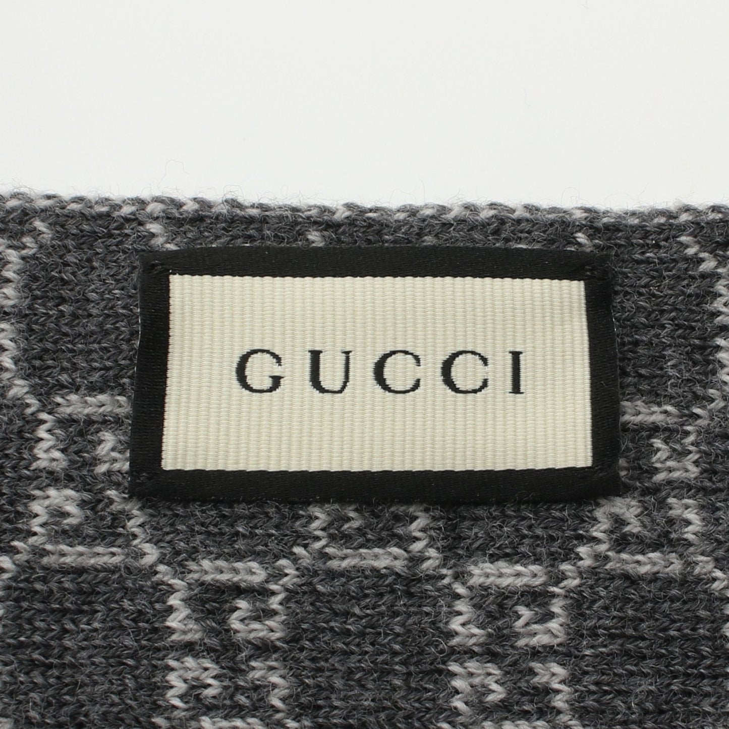 Luxury Gucci Trending 2025 GG pattern Scarf Wool Light gray Dark gray