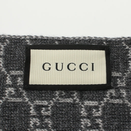 Luxury Gucci Trending 2025 GG pattern Scarf Wool Light gray Dark gray