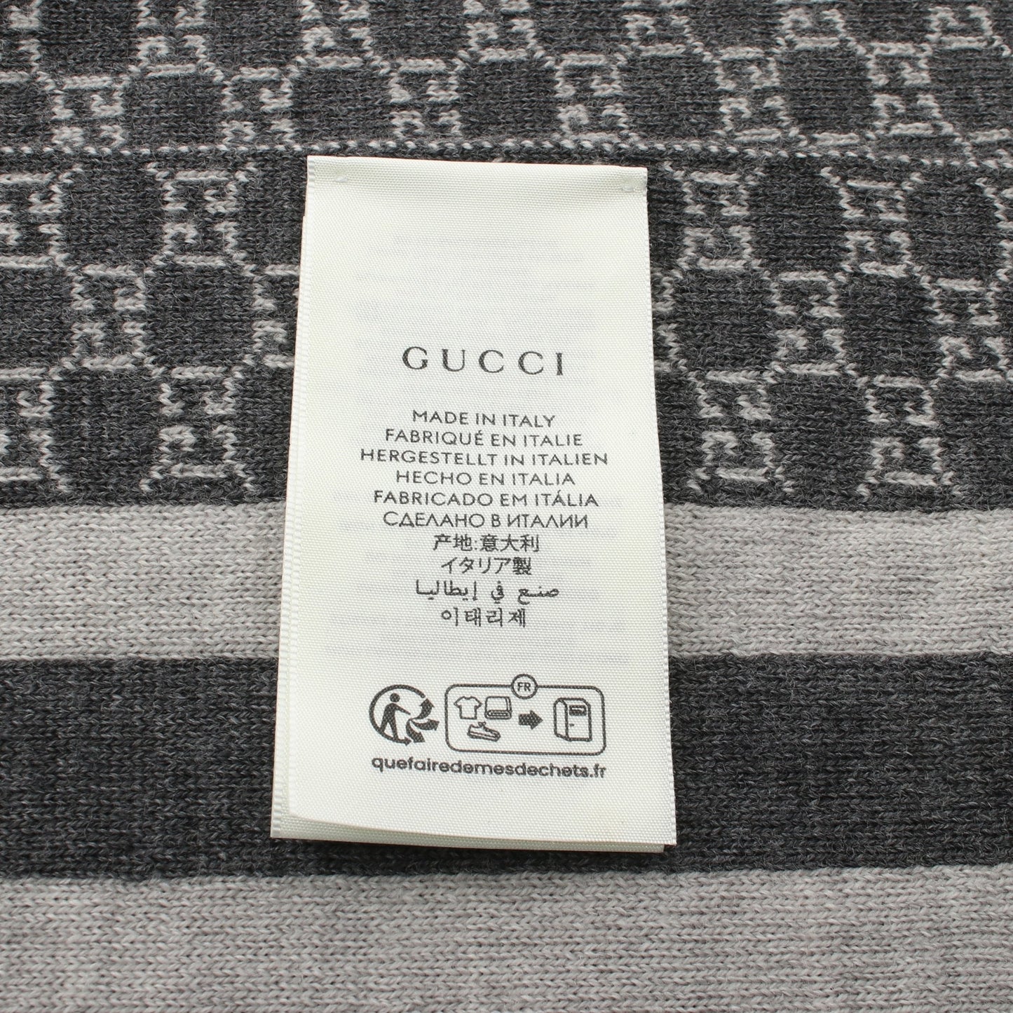 Luxury Gucci Trending 2025 GG pattern Scarf Wool Light gray Dark gray