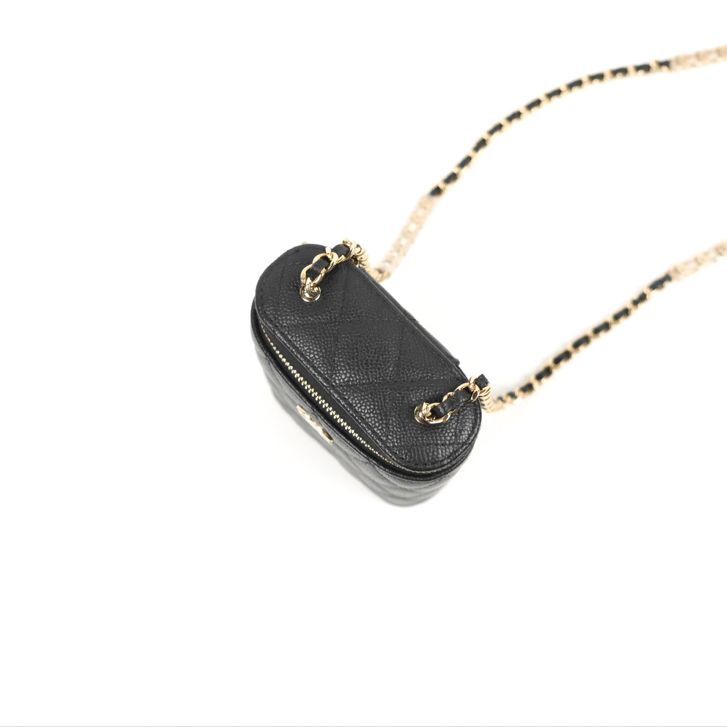 Chanel Classic Mini Vanity With Chain Black Caviar Gold Hardware