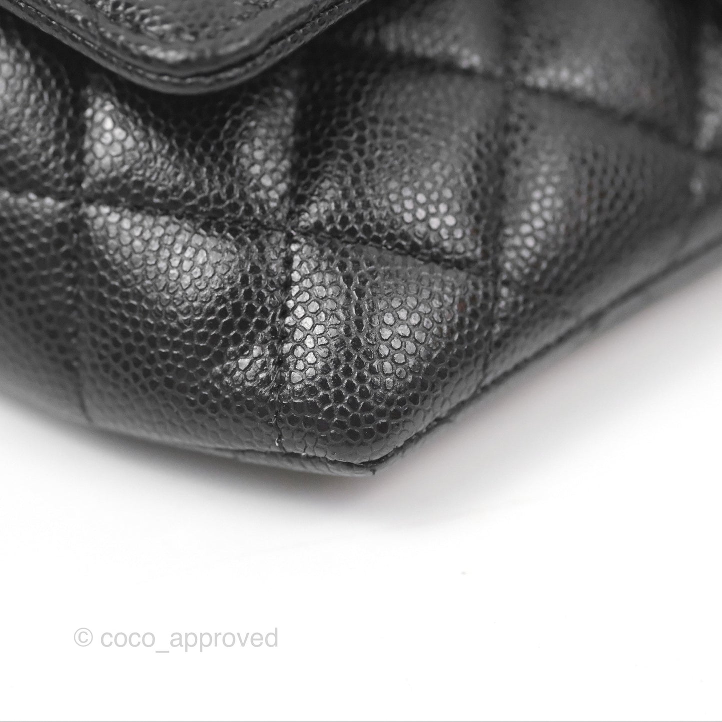Chanel Quilted Glasses Case With Chain Black Caviar Gold Hardware