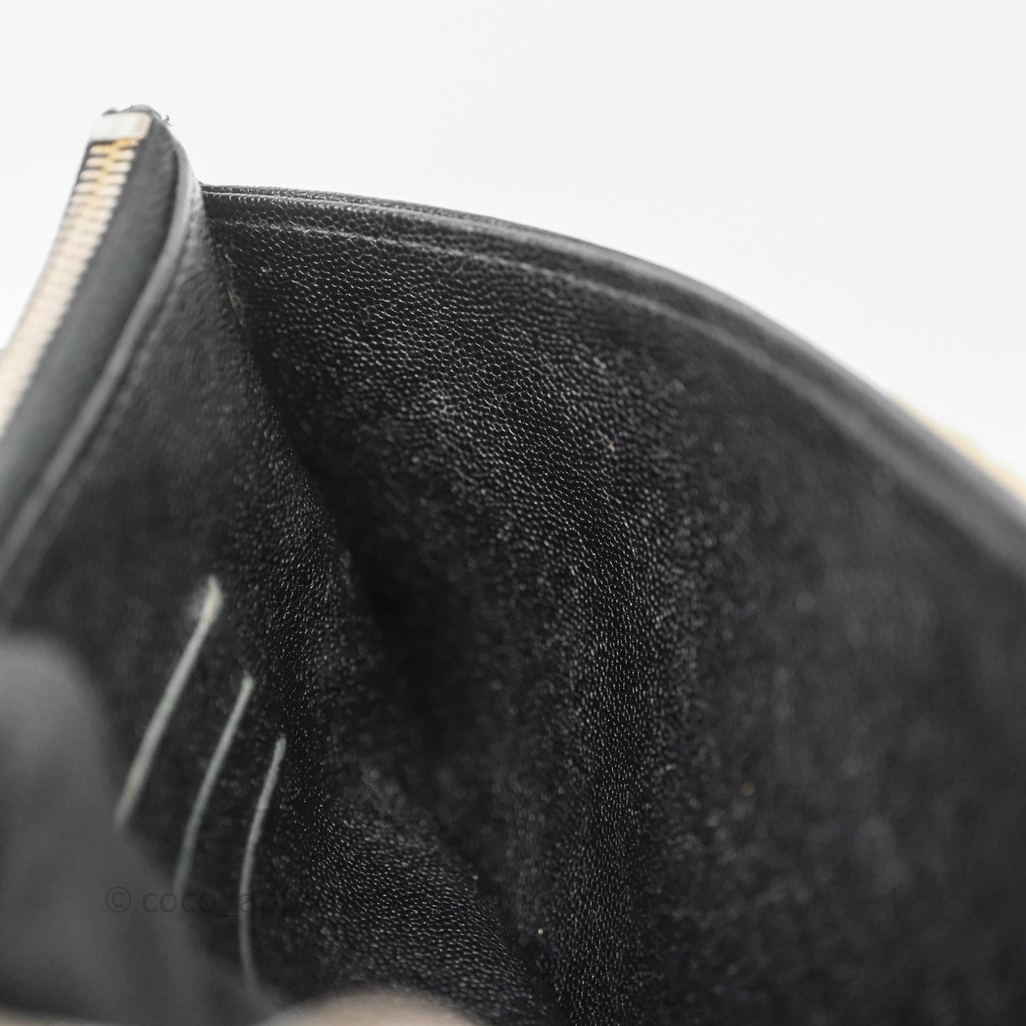 Chanel Boy Zip Long Wallet Black Caviar Gold Hardware