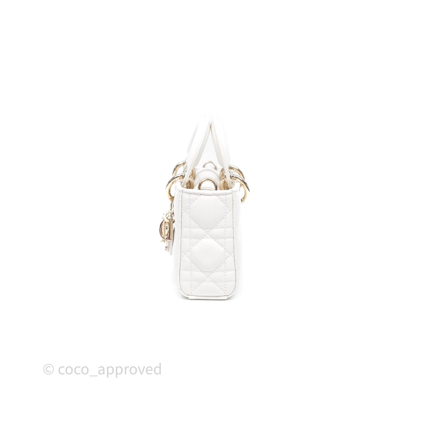 Christian Dior Mini Lady D-Joy White Light Gold Hardware
