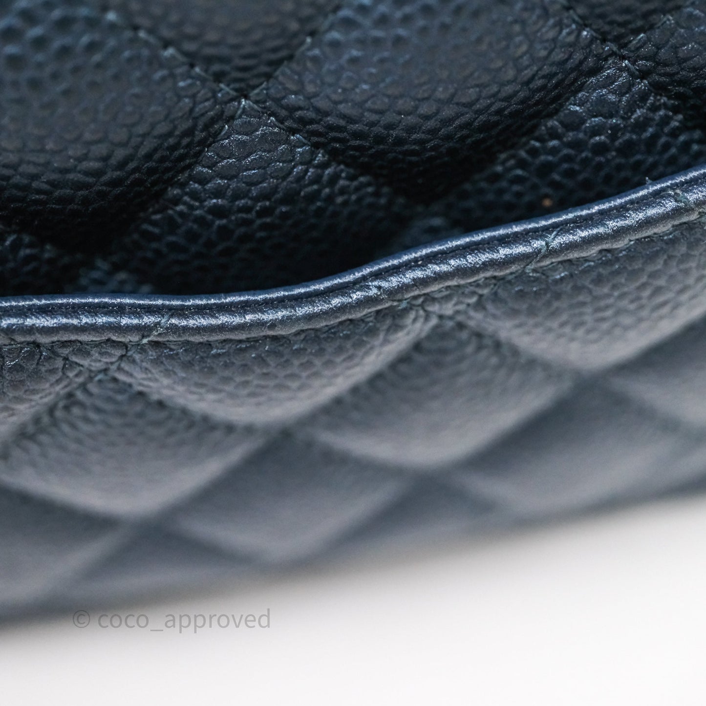 Chanel Quilted Mini Square Iridescent Navy Caviar Gold Hardware