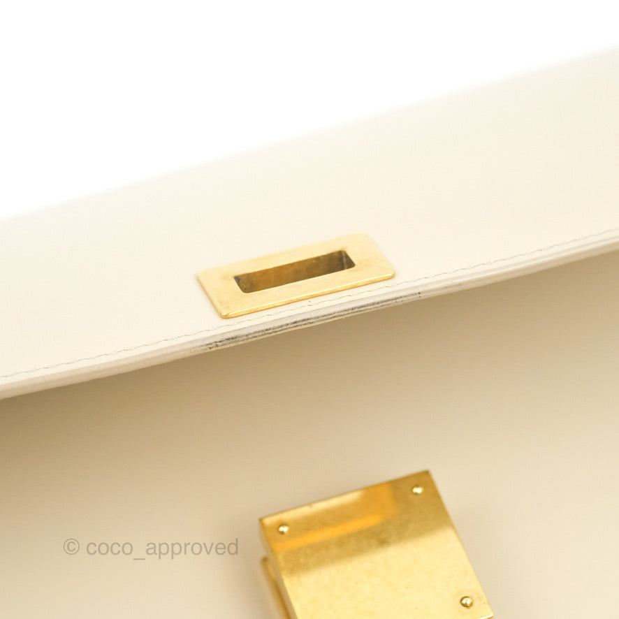 Celine Medium Classic Box Flap Ivory Calfskin