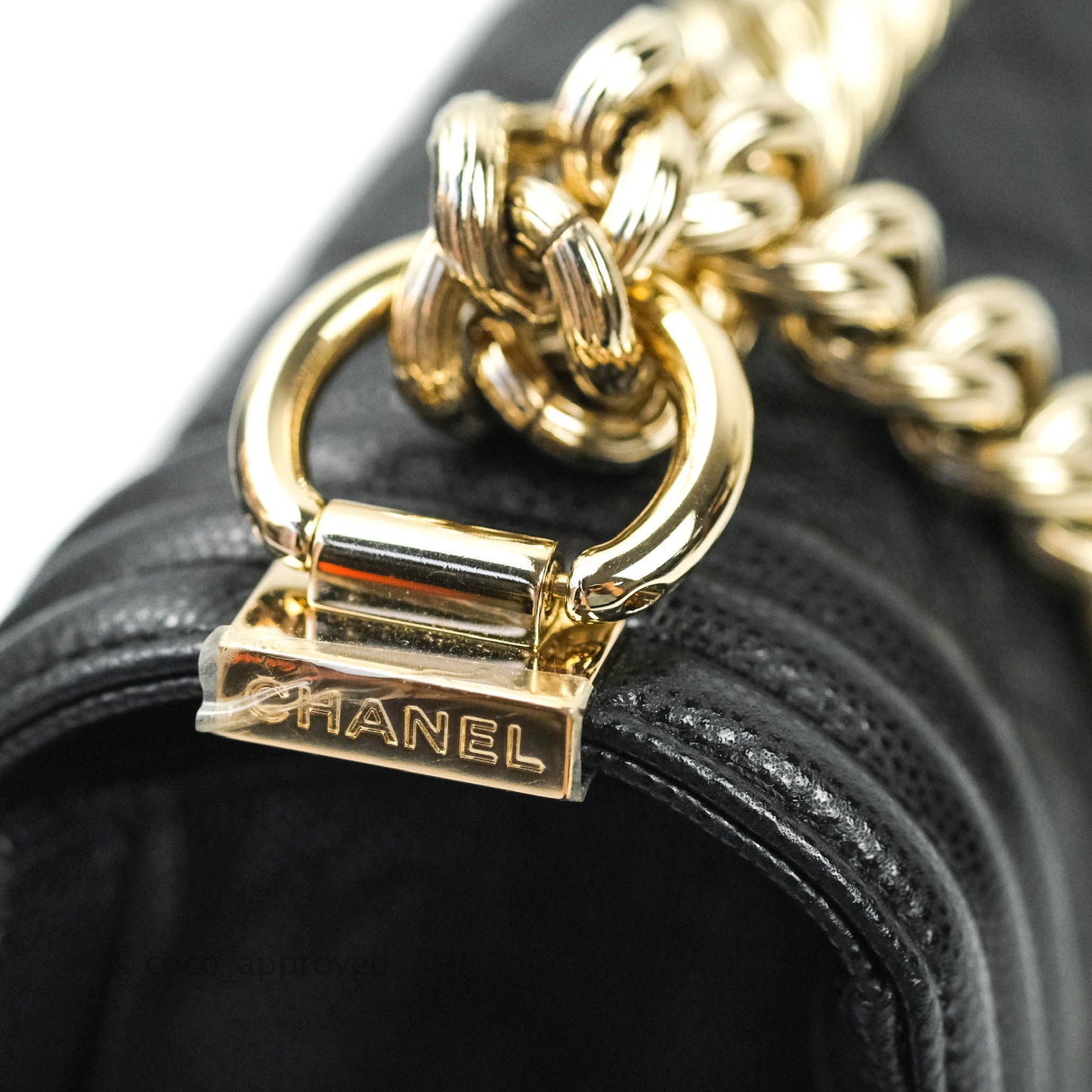 Chanel Boy Quilted Medium Black Caviar Gold Hardware