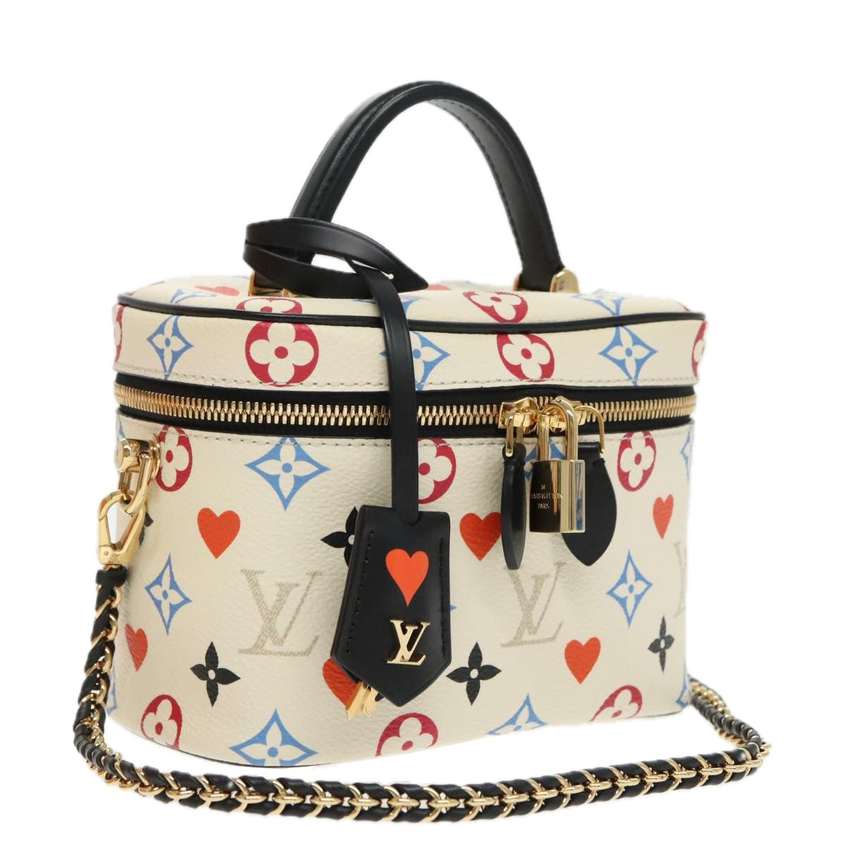 LOUIS VUITTON Monogram Game On Vanity PM Hand Bag White M57458 LV 95387S