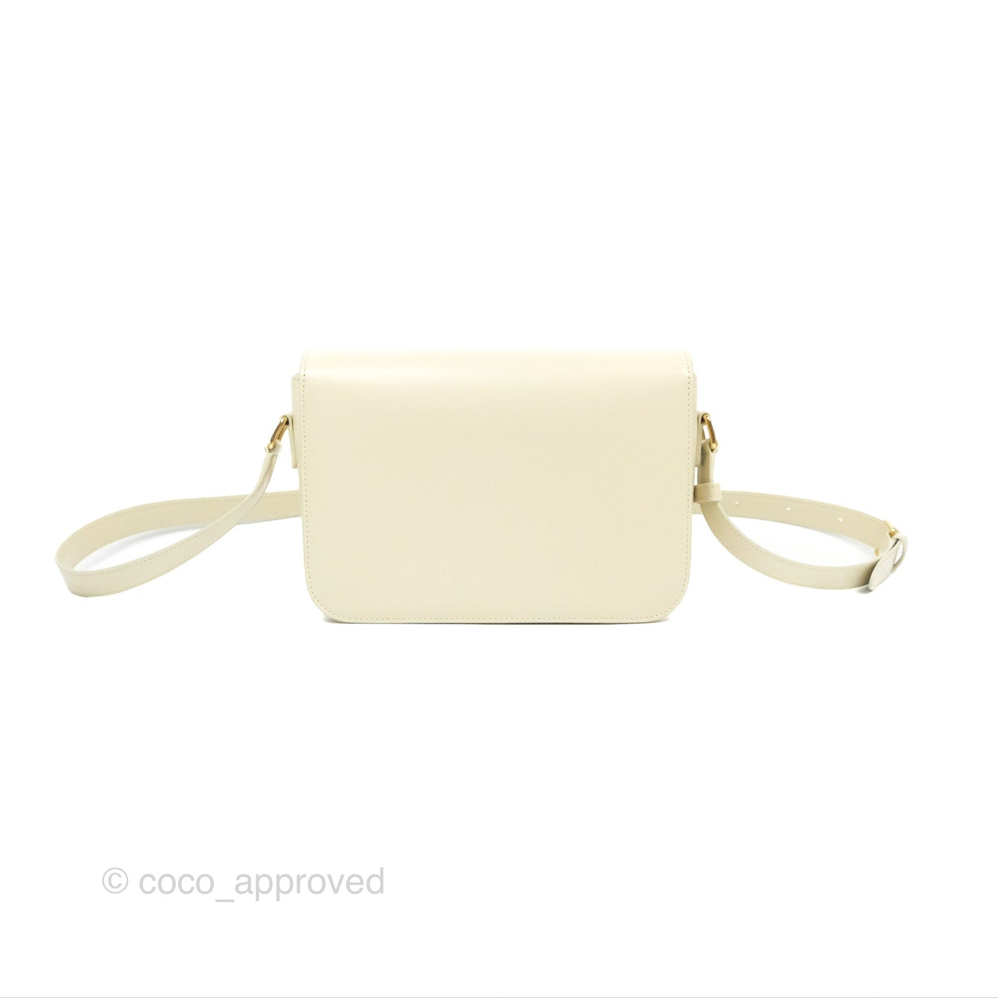 Celine Medium Triomphe Bag Limestone Shiny Calfskin