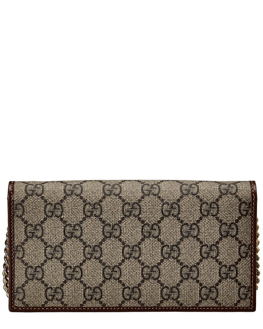 Luxury Gucci Trending 2025 Horsebit 1955 GG Supreme Canvas & Leather Wallet On Chain