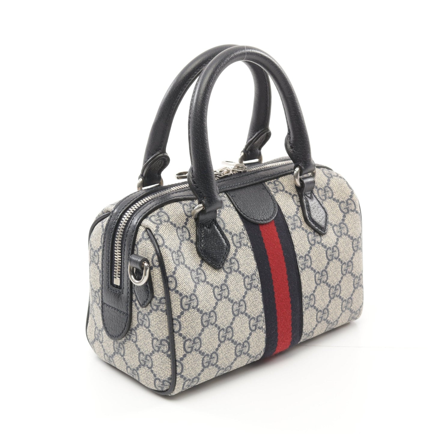 Luxury Gucci Trending 2025 Ophidia Mini Top handle bag Sherry line Handbag PVC Leather Beige Navy Multicolor 2WAY