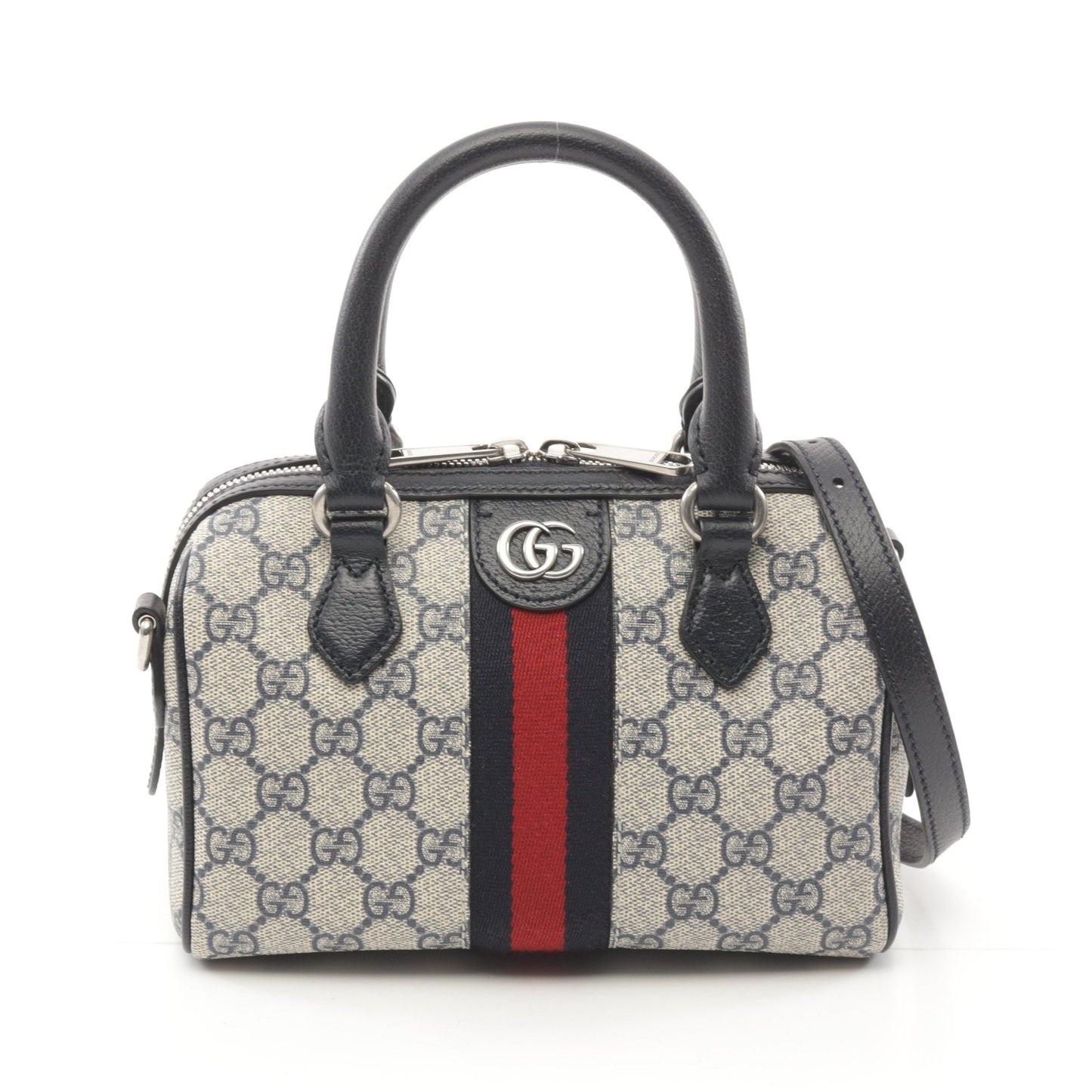 Luxury Gucci Trending 2025 Ophidia Mini Top handle bag Sherry line Handbag PVC Leather Beige Navy Multicolor 2WAY