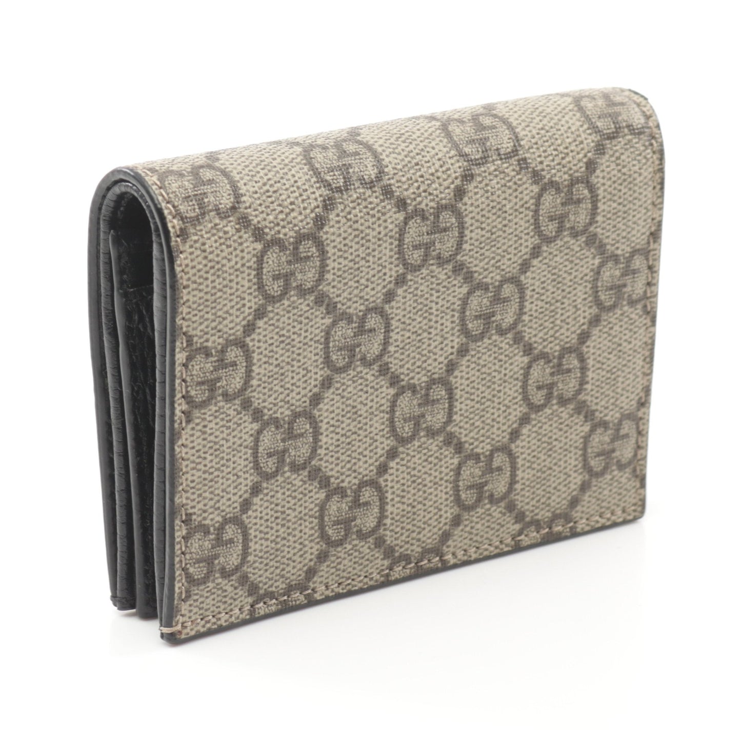 Luxury Gucci Trending 2025 GG Marmont GG Supreme Bi-fold wallet PVC Leather Beige Black