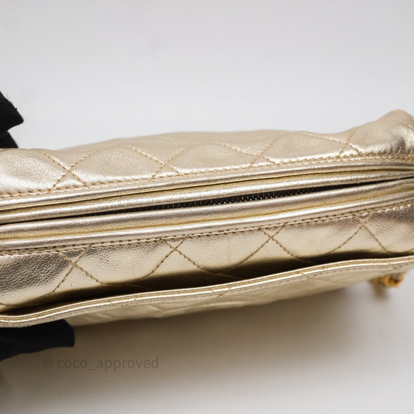 Chanel Vintage Camera Bag Gold Lambskin Gold Hardware