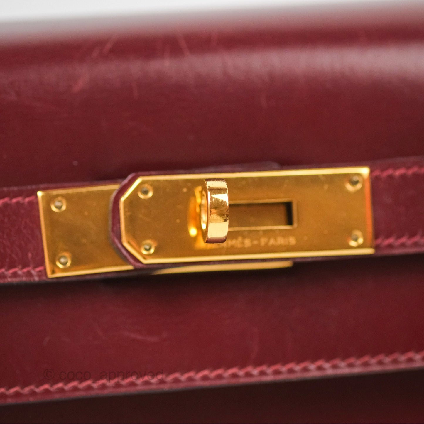 Hermès Kelly Sellier 28 Box Rouge Gold Hardware