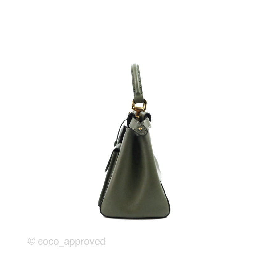 Fendi Mini Peekaboo Pocket Bag Olive Green Gold Hardware