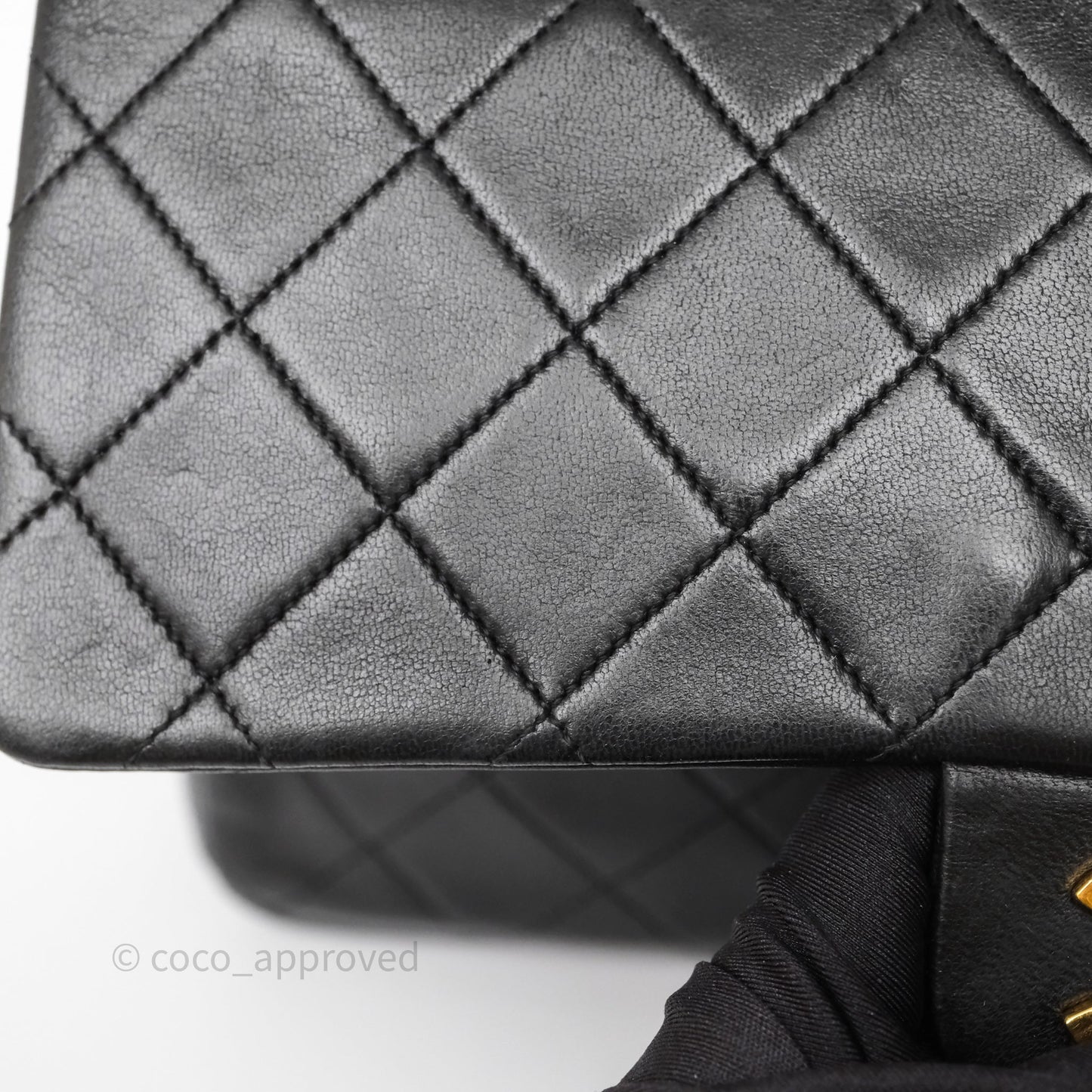 Chanel Vintage Medium Classic Flap Black Lambskin 24K Gold Hardware