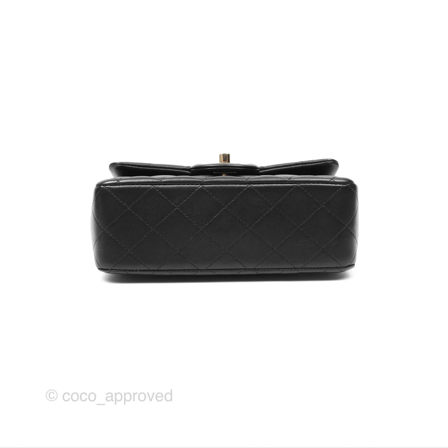 Chanel Top Handle Mini Rectangular Flap Bag Black Lambskin Gold Hardware